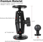 Aluminum Kayak 1" Ball Mount for Garmin Striker 4 / Plus 4 / Vivid 4cv, Fish Finder Mount with Round Plates & T-Bolt Track Base, Medium Arm Marine Electronic Holder Compatible with Lowrance, Raymarine
