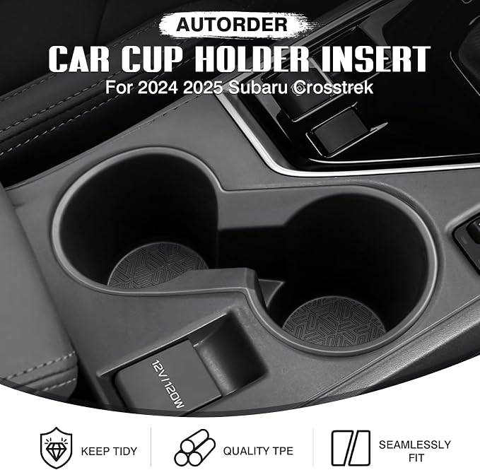 Car Cup Holder for Subaru Crosstrek 2024-2026 Accessories Water Cup Holders TPE Durable Cup Holder Insert for Crosstrek