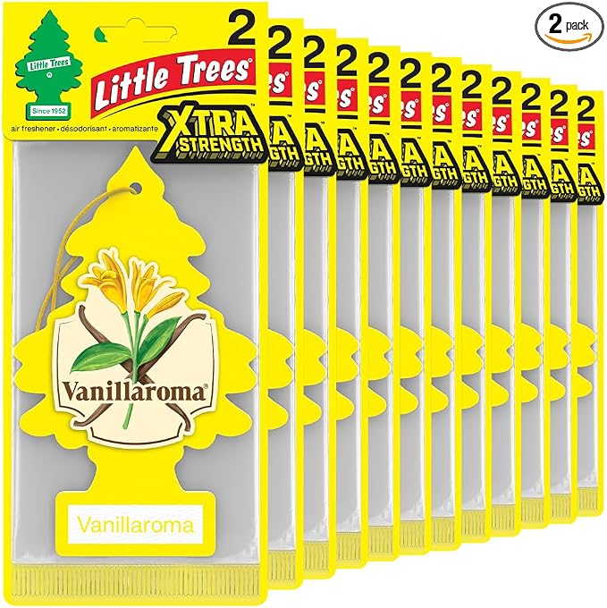 Car Air Freshener | Xtra Strength Provides Long-Lasting Scent for Auto or Home | Extra Boost of Fragrance | Vanillaroma, 24 Air Fresheners