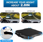 Car Seat Cushion for Driving,Premium Memory Foam Car Cushion for Better Visibility, Non-Slip Hip & Lower Back Tailbone Cushion, Car Seat Cushion Driver Booster for Short People, Truck(Black