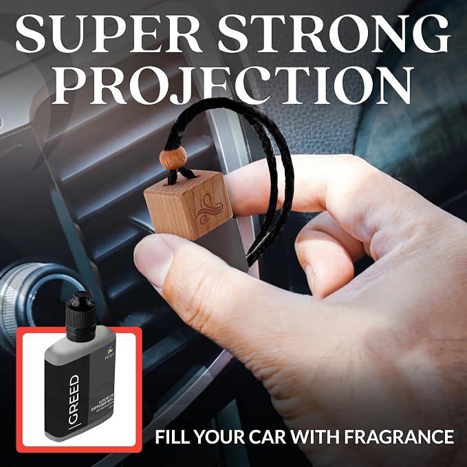 Greed Diffuser Refill 50ml Bottle | Strong Car Freshener with Car Odor Eliminator Technology | Long Lasting Automotive Car Air Freshener by