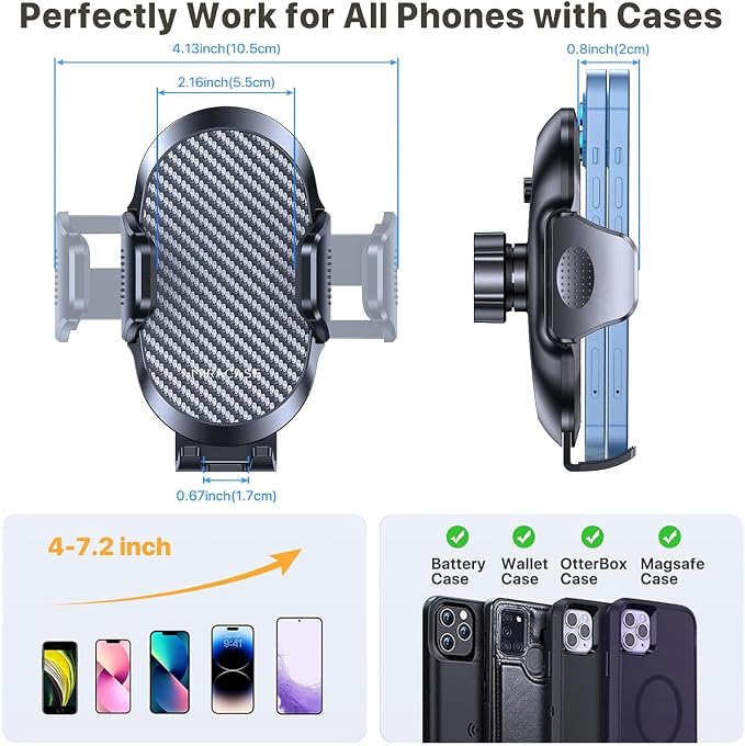 2025 Upgraded Universal Cup Phone Holder for Car, [Rotatable & Adjustable] Long Neck Car Cup Holder Phone Mount Compatible with iPhone, Samsung, Google & More Smartphones
