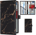 Car Registration and Insurance Card Holder, Vehicle License Document Glove Box Compartment Organizer, Interior Car Accessories for Women Men (Marble Black)