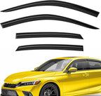 Extra Durable Window Deflectors Tape-On Window Visors Rain Guards Fit for Honda Civic 2022-2026 Sedan, Sun Visors, Wind Vent for Shades, Exterior Car Accessories - 4pcs. AG0959