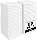 AIDEA Microfiber Cleaning Cloth White, 50PK, Cleaning Rags 11.5"x 11.5" | Microfiber Towels for Cars, Kitchen Towels Lint Free Cloth, Wash Cloths, Whte Shop Towels, Dish Rags for Home, Kitchen
