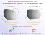 Passenger Side Mirror Glass Compatible with Hyundai Santa Fe Santa Fe XL | Compatible with Hyundai Santa Fe 2013-2018, Santa Fe XL 2019 Heated