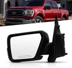 Driver's Side Mirror for Ford F150 2021 2022 2023 2024, Left LH Heated Mirror Assembly with Blind Spot Detection, Turn Signal Light and Puddle Light - OEM Style