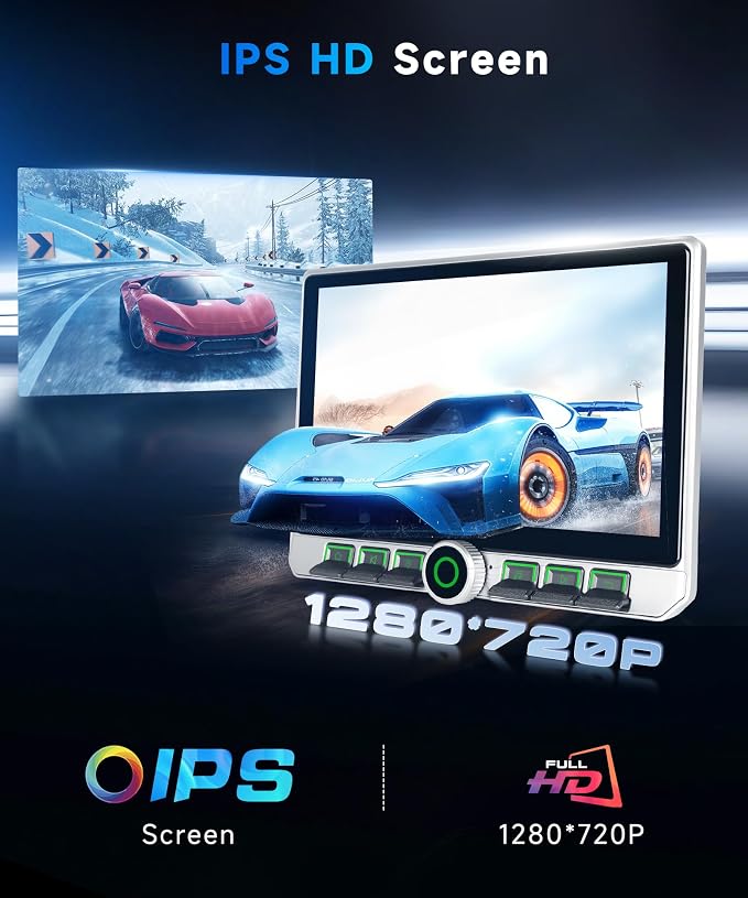 4G+64G Android 15 Doubel Din Car Stereo with Wireless Carplay Android Auto, 1280 * 720 Touch Screen GPS/WiFi/Bluetooth 5.0/ FM/32EQ/ SWC/Backup Camera