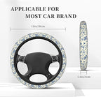 Floral Cute Steering Wheel Cover for Women & Men – Universal 15 Inch Car Accessories, Non-Slip & Stylish Design, Fits Most Cars, SUVs, and Auto