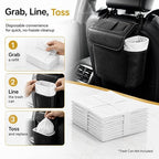 Disposable Car Trash Can Bags, Liner Refills (1-Pack, 100 Bags Total) - for HOTOR Car Garbage Can(Trash Can Not Included) White