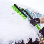 Snow Brush with Ice Scraper 33 inch, 2 in 1 Extendable Snow Removal for Cars with Foam Grip and 360° Pivoting Brush Head, Heavy Duty Snow Cleaner for Auto Truck SUV
