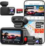 VC70 4K+2.5K Dash Cam Front and Rear, 8MP STARVIS 2 IMX678 Sensor, Dual HDR Hyper Night Clarity, 5.8GHz WiFi 6, 30MB/S Fast Download, Dash Camera with 24H Parking Monitor, 128G Card Included