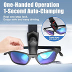 One-Handed-Operation Sunglasses Holder for Car, Visor Sunglass Holder Clip, Car Accessories Interior, Universal Fit Silicone Padded Visor Sunglass Holder Car, Unmatched Durability (4 Pack)
