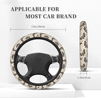 Gothic Moth Steering Wheel Cover Non-Slip Auto Steering Wheel Protector Car Accessories Universal Fit 15 Inches for Men Women