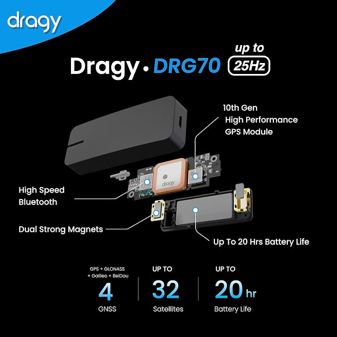 New GPS Based Performance Meter, up to 25Hz GPS Laptimer, Upgraded UBLOX 10th Gen High Performance GPS Module, Trusted by Million Users (DRG70-C Refurbished)