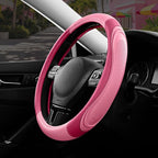 Car Steering Wheel Cover - Microfiber Leather Steering Wheel Wrap Sports 14.5-15 Inch Steering Wheel Cover Non-Slip for Men Women Pink & HotPink Color