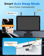 Wireless Backup Camera for Towable-RV: 1-Second Magnetic No Wiring Long Distance Signal for Thor/Forest River Series RVs - 7.3" Recording Monitor HD 1080P Auto Sleep Solar RV Backup Camera