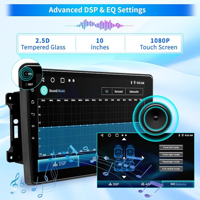Car Stereo Radio for Jeep Wrangler JK Compass Grand Cherokee Dodge Ram 1500, Android 12 OS 2GB+64GB, 10 inch IPS Touchscreen Support Wireless CarPlay Android Auto GPS Bluetooth FM SWC