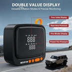 Tire Inflator Portable Air Compressor, 150PSI 12V DC Air Pump with Dual Digital Pressure Gauge & Auto Shut-Off, Air Compressor Portable with LED Light for Car, Motorcycle, Bicycle, Ball, Orange