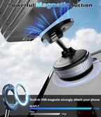 Car Phone Mount Holder for Magsafe, 360° Adjustable Magnetic Phone Holder Foldable Suction Cup Phone Mount for Car/Gym/Mirror Mount for iPhone/Android, Black