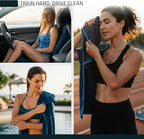 3-in-1 Multipurpose Towel - Bath Towels and Waterproof Car Seat Protector, Absorbent Gym Towel Cover After Workout for Yoga, Swimming, Camping, Beach - Microfiber Cover & Car Accessories - Blue