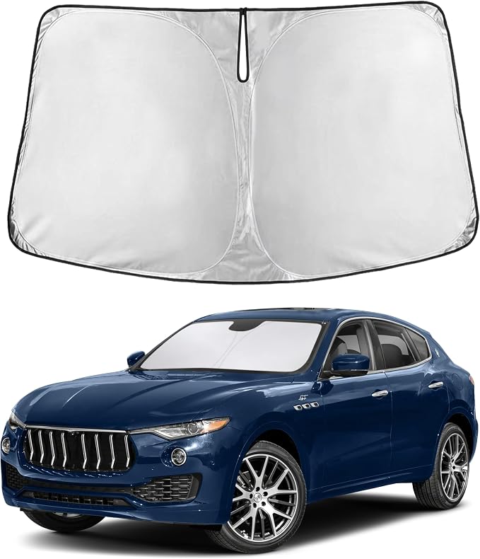 Windshield Sunshade Compatible for Maserati Levante 2017-2022 2023 2024, Sun Visor for Front Windshield & Window Sun Shade Cover, UV Heat Blocker & Protector, Car Accessories