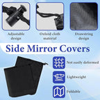 2Pcs Side Mirror Covers, Waterproof Car Side Mirror Protection for Snow, Ice, Bird Droppings - Universal Fit for Cars, SUVs, Winter Rearview Guard, Auto Exterior Accessories with Drawstrings