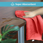 Microfiber Cleaning Cloth, Premium Microfiber Towels for Cars, Lint Free, Scratch-Free, Highly Absorbent, Reusable Cleaning Rags for Car, Household, Kitchen, Window(Red,100)
