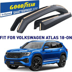 Goodyear Shatterproof in-Channel Window Deflectors for Volkswagen (VW) Atlas 2018-2026, Rain Guards, Window Visors for Cars, Vent Deflector, Car Accessories, 4 pcs - GY007701