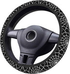 Elastic Spider Web Car Steering Wheel Cover Protector Upgrade Thicken,Halloween Black,Anti Slip Stretchy Soft Car Interior Decor Accessories for Diverse Cars Truck SUV for Men Women Universal 15 Inch