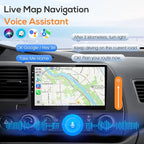 10.1" Double Din Car Stereo, Touchscreen Car Radio with Wireless Apple CarPlay & Android Auto, Bluetooth 4.1, HD Backup Camera, Mirror Link, GPS Navigation, WiFi, Voice Control, 2+64GB, FM/AM