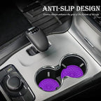 4 Pack Silicone Car Cup Holder Coaster – 2.75 Inch Non-Slip Drink Mat, Universal Fit for Most Vehicles – Cute & Functional Auto Accessories (Purple)