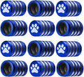 Tire Valve Stem Caps Cover - (12 Pack) Tire Air Caps Metal with Plastic Liner Corrosion Resistant Leak-Proof Dog Paw Print for Car Truck Motorcycle Bike Blue