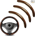 3pcs Universal Carbon Fiber Steering Wheel Cover - Anti-Slip & Segmented Design, Universal 99% Durable Steering Wheel Protector for Men and Women, Car Interior Accessory (Brown)