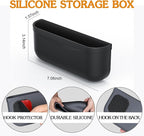for Tesla Model Y 3 Sunglasses Holder Center Console Organizer Tray Storage Box Key Card Coin Holder Silicone Hook for Flocking Tesla Accessories