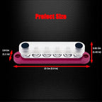 6 x M8 (5/16") Studs Power Distribution Block Bus Bar 12V, 5.9" HD 200A Marine BusBar Battery Distribution Block W/Cover for Car Boat Solar (Red)
