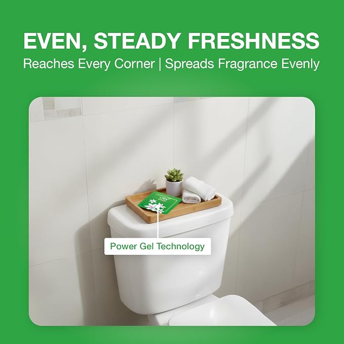AER Power Pocket Jasmin Floral Delight Solid Gel Air Freshener for the Entire Home with Long Lasting Scent, Pack of 6