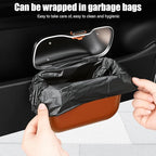 Car Trash Can, Car Garbage Bin with Lid & Handle - Leak-Proof Mini Trash Can for Car, Truck, SUV - Essential Car Accessories for Organization (Orange)