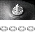 4 Pcs Bling Car Inner Door Lock Covers, Crystal Pull Rod Bolt Stickers, Sparkly Rhinestones Auto Door Bolt Decorations, Vehicle Lock Pin Cap Decors for C Class C200L GLC260 C260L (White)