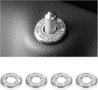 4 Pcs Bling Car Inner Door Lock Covers, Crystal Pull Rod Bolt Stickers, Sparkly Rhinestones Auto Door Bolt Decorations, Vehicle Lock Pin Cap Decors for C Class C200L GLC260 C260L (White)