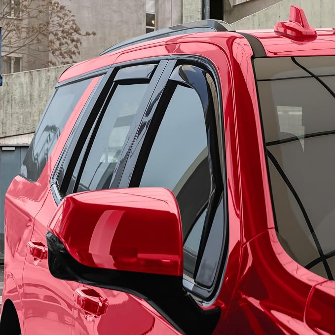 Voron Glass in-Channel Extra Durable Rain Guards for Chevrolet (Chevy) Suburban 2021-2026, Window Deflectors, Vent Window Visors, 4 Pieces - 200482