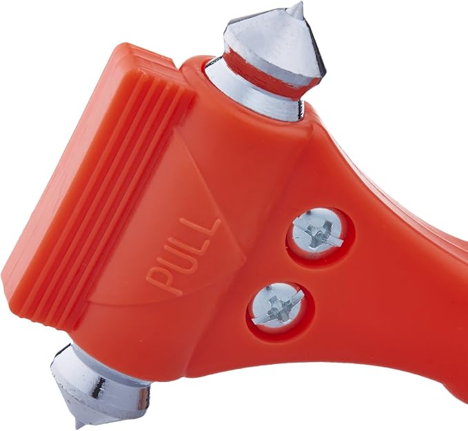 Emergency Escape Tool, Window Breaker and Seatbelt Cutter, Car Safety Hammer with Protective Bracket, Bright Orange, 4 Pack, SW-835