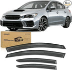 Rain Guards for Subaru WRX/WRX STI Sedan 2015 2016 2017 2018 2019 2020 2021, Tape-On Window Visors Outside Mount Vent Visors Window Deflectors Smoke Tint, 4PCS