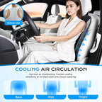Coverado 2026 New Cooling Car Seat Cover Front Seat, 12V-24V Air Flow Ventilated Cushion with 8 Cooling Fans, Universal for Car SUV Pickup Truck, Ash Gray