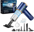 Cordless Car Vacuum Cleaner: Handheld Vacuum with 16000Pa Strong Suction, Brushless Motor & HEPA Filter, 7-in-1 Cleaning Kit, Type-C Charging for Home Office Car Pet - Navy Blue