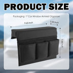 Leather Car Window Armrest,2026 Upgraded Car Armrest Storage Box for Window with Multiple Pockets to Relieve Arm Fatigue,Universal Cars Door Armrests Pad for Long Drives