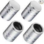 Tire Valve Stem Caps - (4 Pack) Premium Metal Air Caps with Plastic Liner, Durable, Corrosion Resistant and Leak-Proof, Universal Fit for Cars, Trucks, Motorcycles, and Bikes - Silver