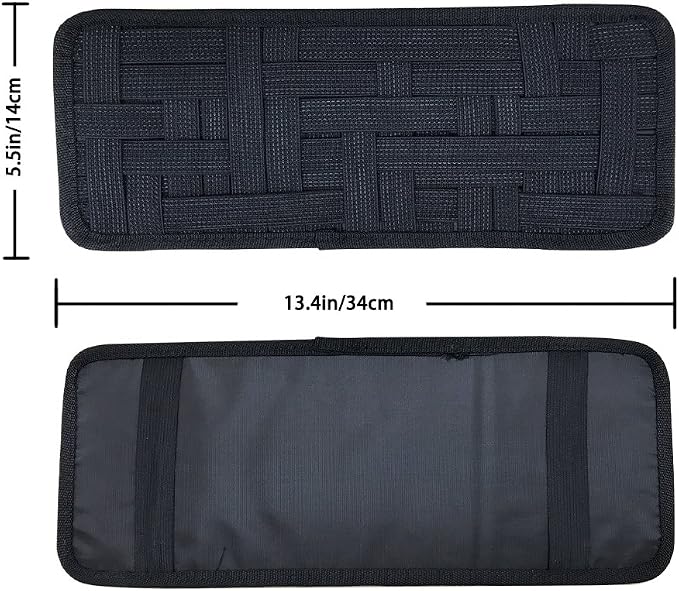 2 Packs Car Sun Visor Organizer, Car Visor Storage Anti-Slip Elastic Woven Board for Sunglass Holder Parking Fuel Card Digital Accessories