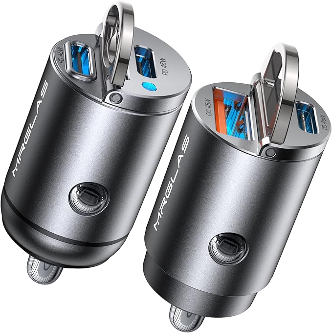 2-Pack 90W USB C Car Charger, Super Mini Metal USB C Car Charger Fast Charging Adapter [PD+QC]&[Dual PD],Cigarette Lighter Compatible with iPhone 17 16 15 Pro Max iPad Air Samsung S25 Ultra