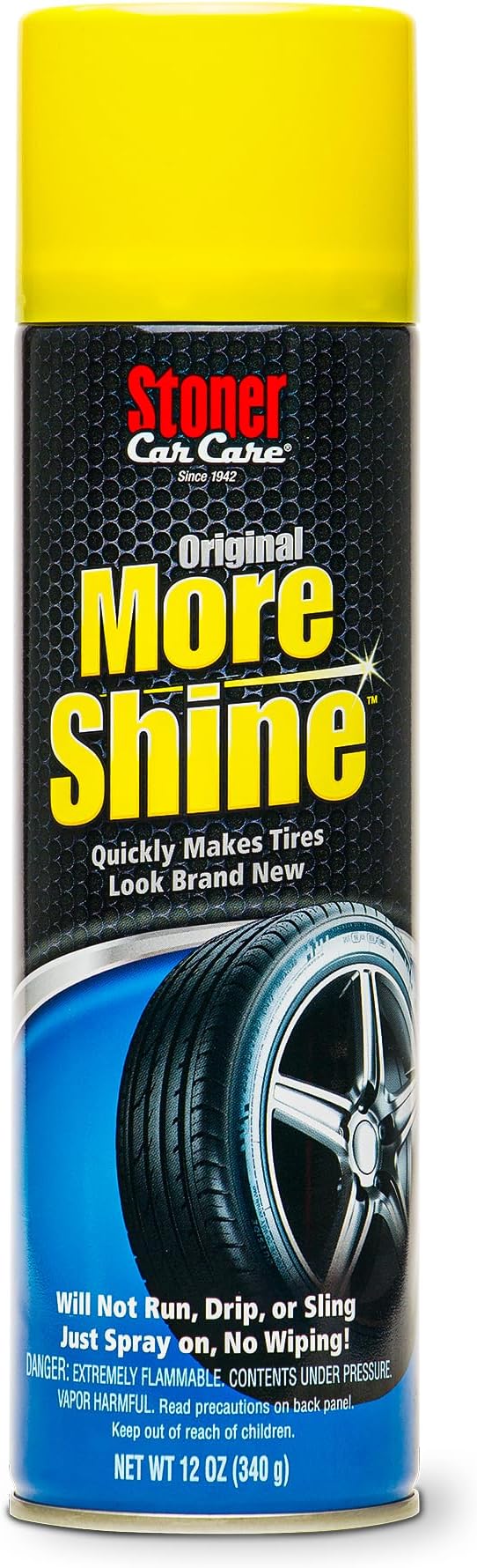 91044 Original More Shine Tire Shine Spray – Tire Dressing Restores Deep Matte Black Finish with Long-Lasting Rain-Resistant Protection, Dry-to-Touch – 12 oz